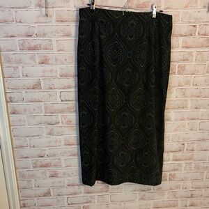 Chic Black Patterned Pencil Skirt